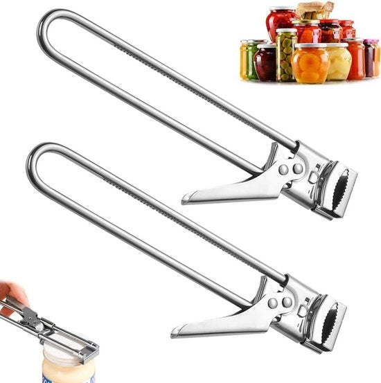 Opener per lattine multifunzionale in acciaio inossidabile, manuale, 2 pezzi