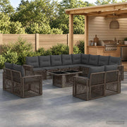 Set Divano da Giardino 13 pz Grigio e Grigio Scuro polyrattan 3436874