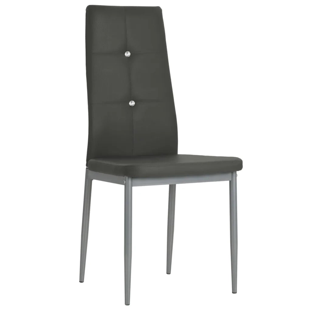Sedie da Pranzo 4 pz Grigie in Similpelle 246186