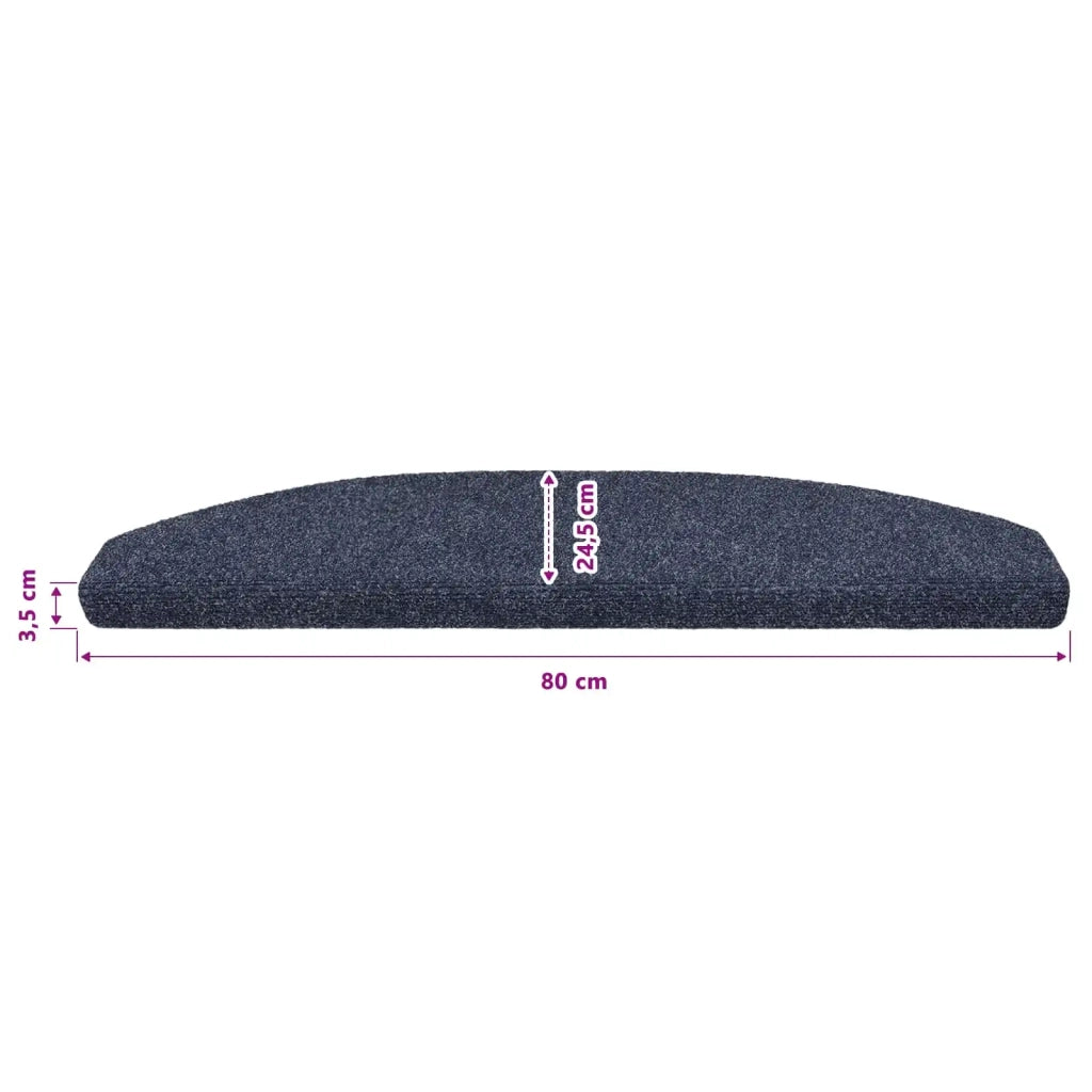 Tappetini per scale autoadesivi 15 pcs Blu 80 x 24,5 x 3,5 cm