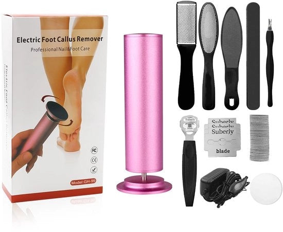 Elettrostrappatore Ergonomico - Manico Antiscivolo - Funzionamento Duraturo - Inclusa Scatola per Carta Vetrata - Rosso 11,5 x 4,5 x 3,5 cm - Strumento per Raschiare la Pelle