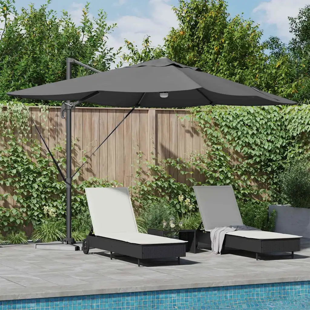 Ombrellone-Ombrello da giardino Antracite 351 x 250 x 253 cm Poliestere e Alluminio