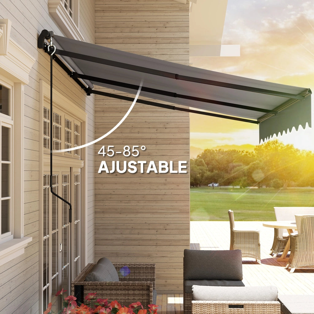 Toldo Retraibile in Alluminio per Finestre e Porte ¨C zephmum ¨C Grigio 360x220 cm