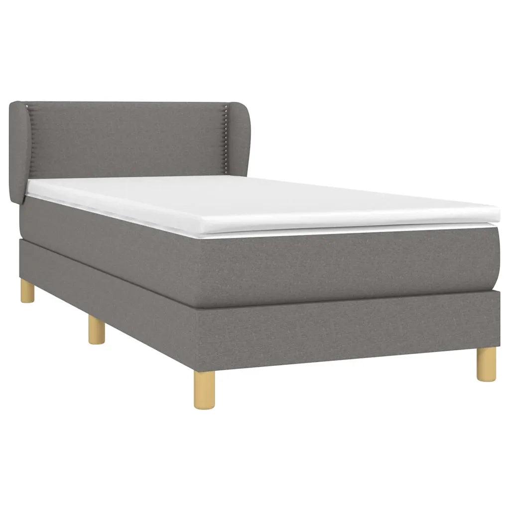 Giroletto a Molle con Materasso Grigio Scuro 90x190 cm Tessuto 3126686