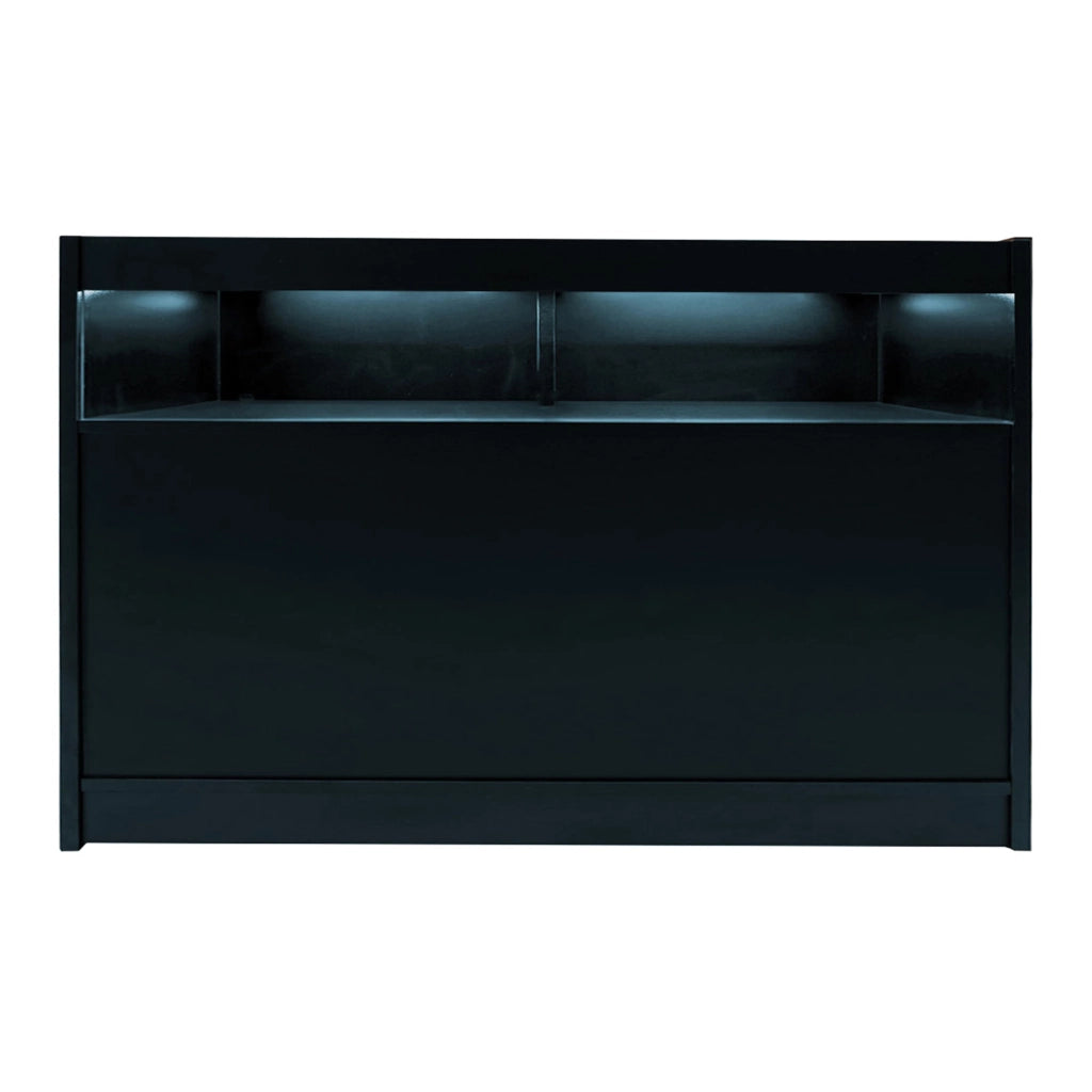 Set Banconi Negozio Nero Luna LED B1500 CM60 TB60 con Serrature e Vetrina