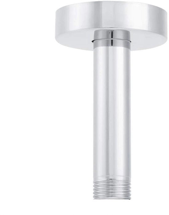 Douchearm G1/2 pollici - Maniglia in Acciaio Inossidabile - Lunghezza 10 cm - Flessibile con Morsetto Regolabile - Rivestimento Cromato - Incluso Copri Maniglia Decorativo - Maniglioni per Doccia