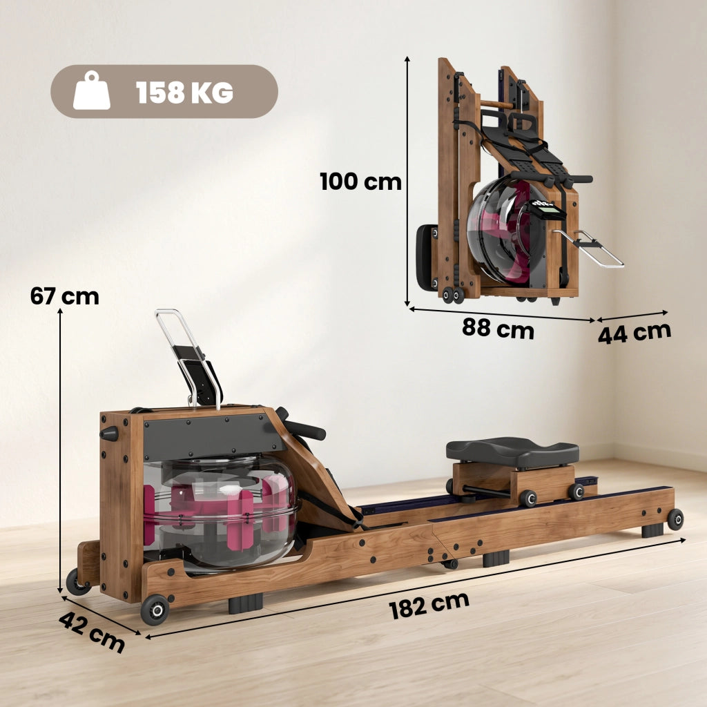 Vogatore per Casa ¨C Zephmum ¨C Legno di Gomma Pieghevole Bluetooth APP Doppia Guida LCD 158 kg