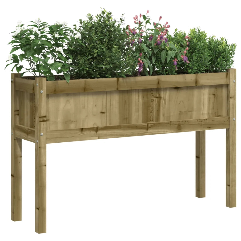 2 pz Fioriere | Cassetta per fiori | Vaso da Giardino con Gambe in Legno di Pino Impregnato