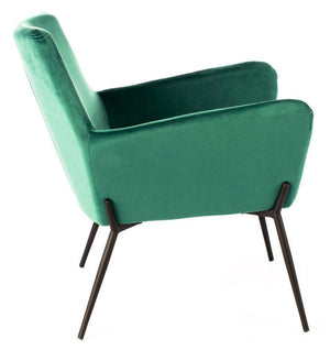 Poltrona Imbottita 54x71,5x70 cm in Velluto Verde