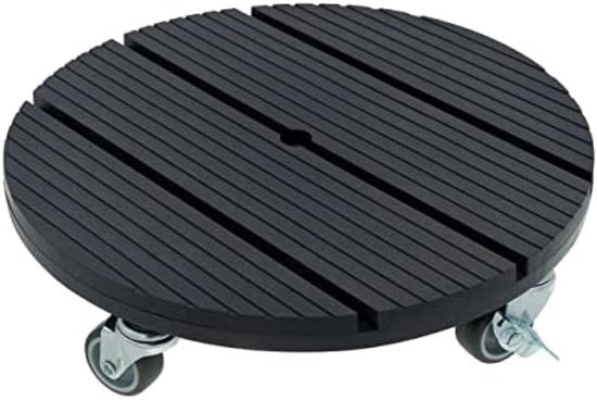 Rotolo per piante WPC resistente all'usura con portata di 80 kg per interni ed esterni (tono antracite a forma rotonda)