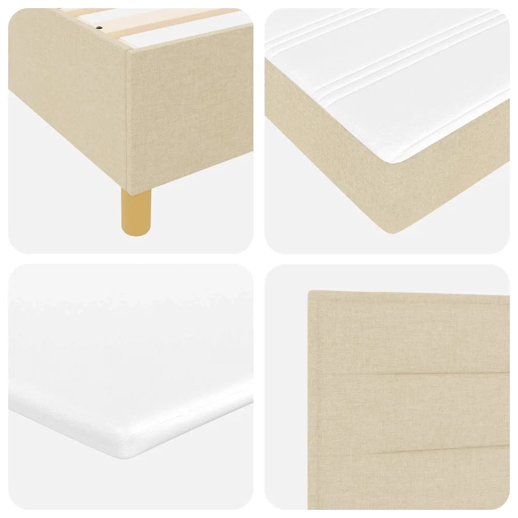 Letto a molle con materasso Crema 200 x 200 cm Tessuto 3341796