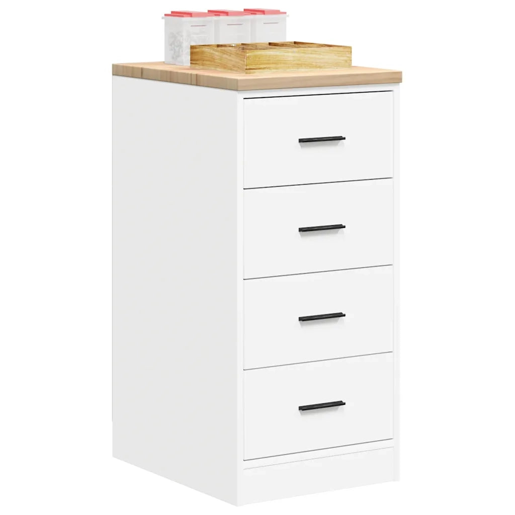 Armadietto da Garage Bianco 40x51x85 cm Legno Massello di Pino 860589