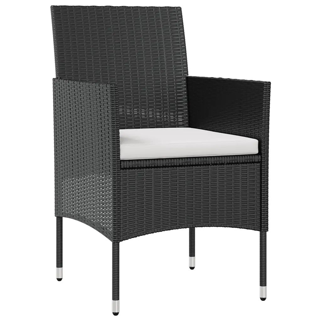 Set Divani da Giardino 8 pz con Cuscini in Polyrattan Nero 3095955
