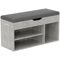 Panca Scarpiera Salvaspazioni con Vani a Giorno e a Scomparsa 80x30x45 cm Nero e Grigio