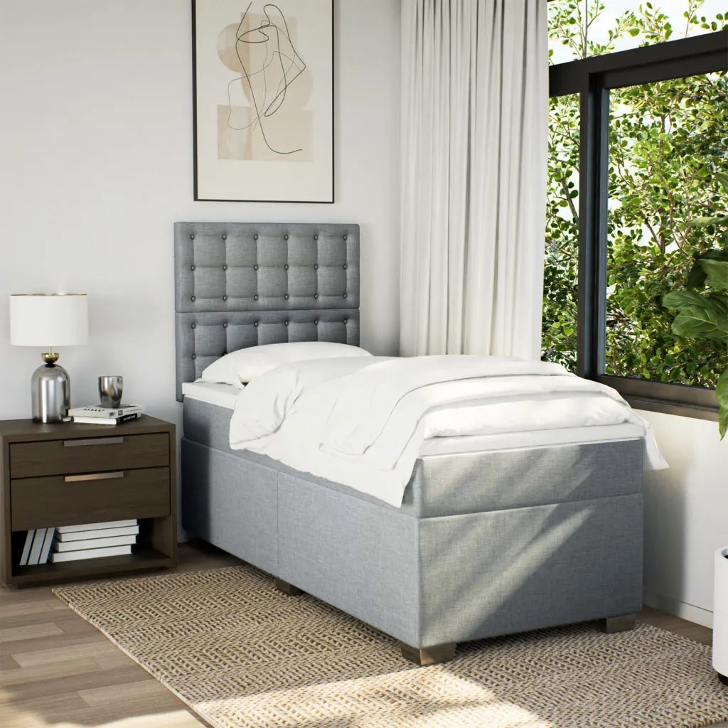Giroletto a Molle con Materasso Grigio Chiaro 90x200 cm Tessuto 3292685