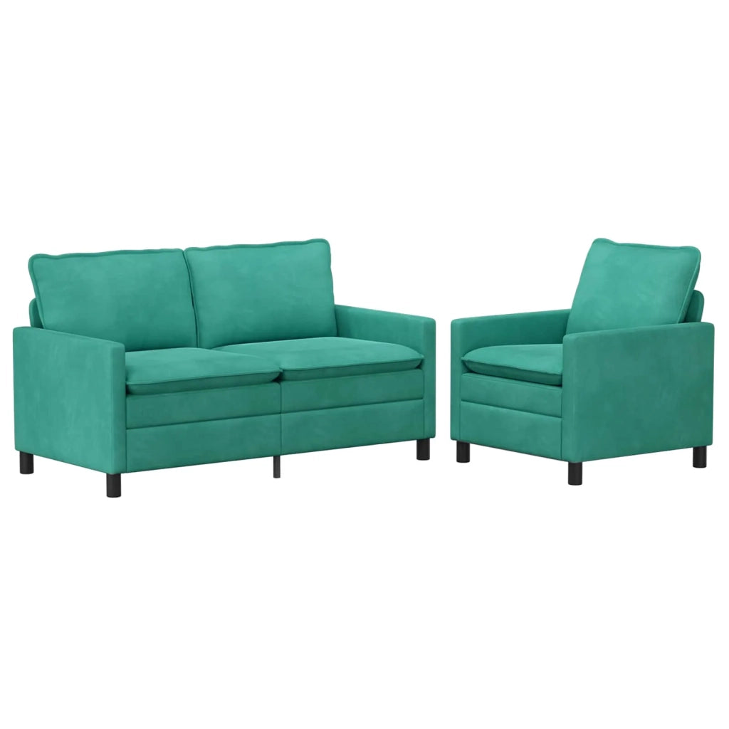 Set di divani 2 pcs Turchese Velluto