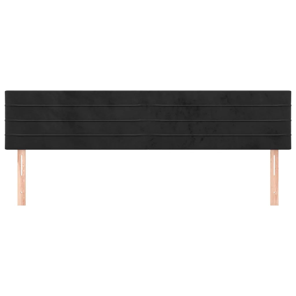Testiera | Testata Nera 180x5x78/88 cm in Velluto