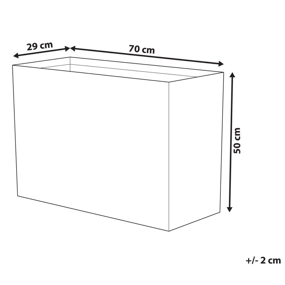 Vaso per piante in pietra marrone 50 x 70 x 29 cm Fioriera rettangolare per interni ed esterni