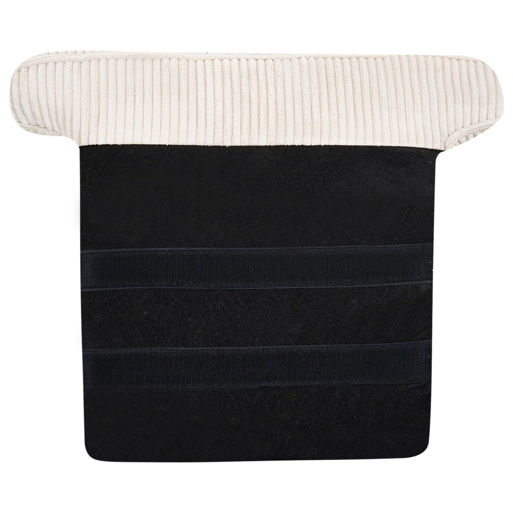 Poltrona con schienale alto rivestita in velluto a coste con gambe in legno Beige chiaro stile Tradizionale
