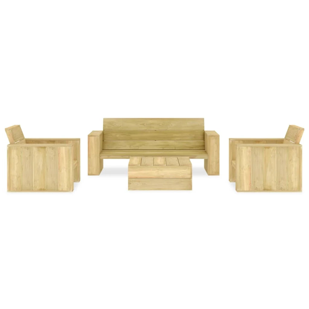 Set di mobili da giardino mobili da esterno set da 4 pezzi legno di pino impregnato 02_0016224