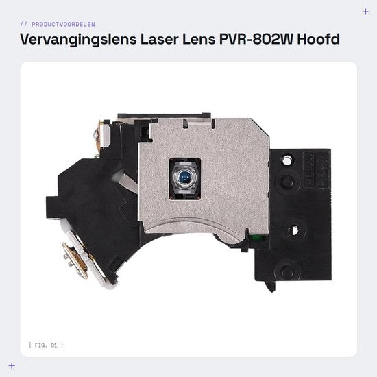 Lente di Rimpiazzo per Laser - Compatibile con PS2 - Modello PVR-802W - Facile da Installare - Materiale ABS - Elevate Prestazioni di Lettura - Lente con Copertura