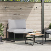 Set Divano da Giardino 2 Pezzi Singolo con Cuscini Grigio Chiaro