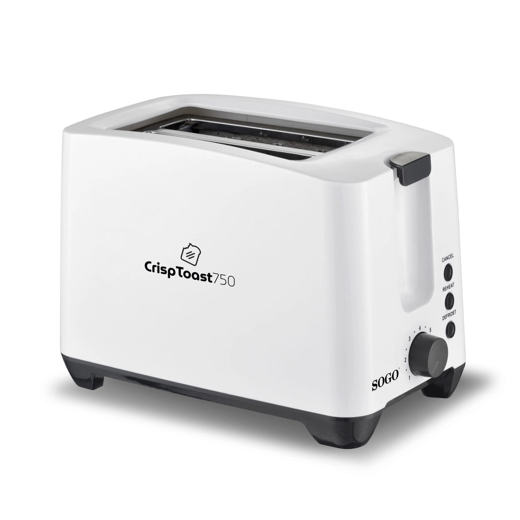 Tostapane 2 fette con 7 livelli tostatura, funzioni scongela e riscalda 750W con vassoio briciole e spegnimento automatico - Sogo