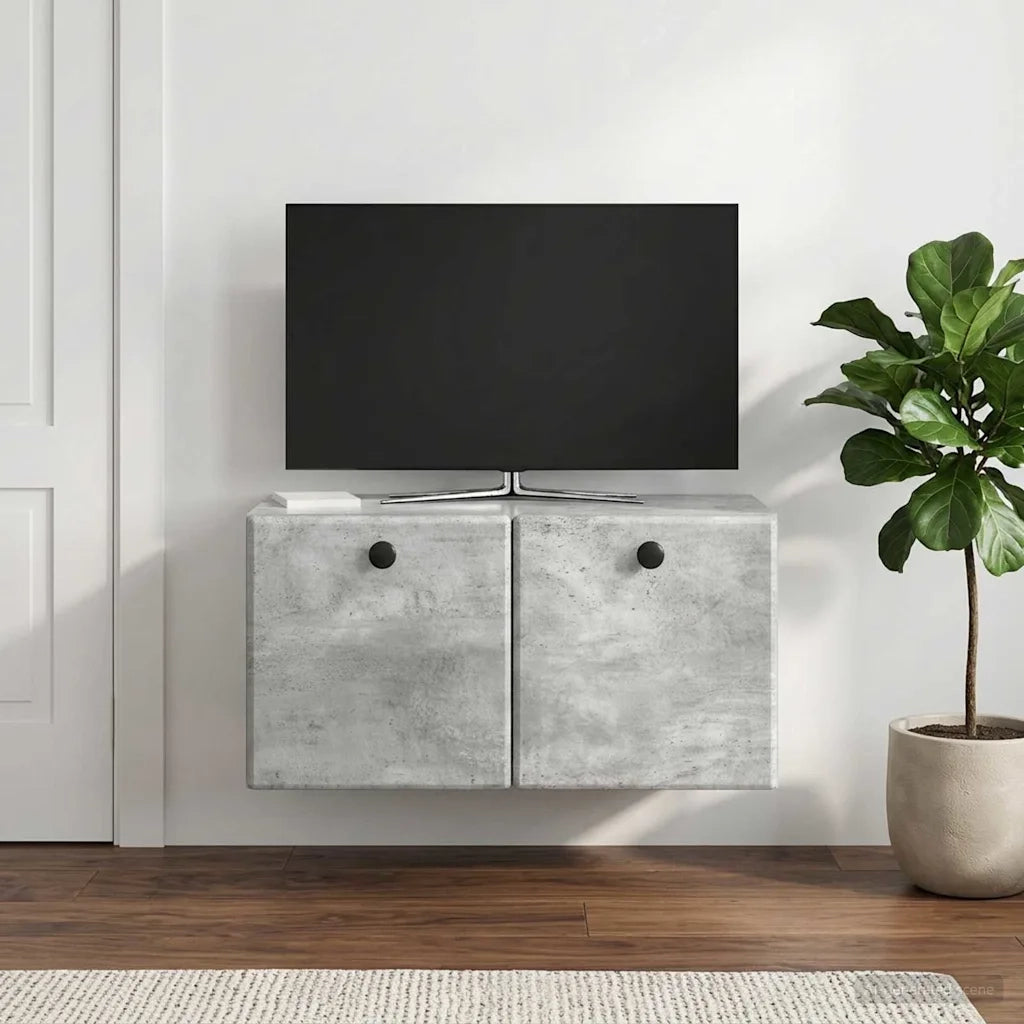 Mobile Porta TV da Muro 59,5 x 31 x 30 cm Grigio Cemento 899218