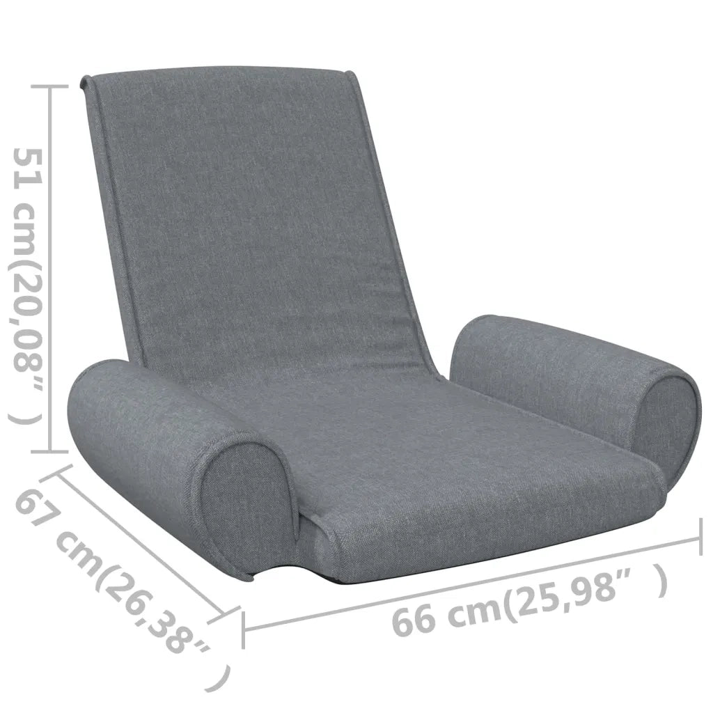 Sedia a Sdraio da Terra Pieghevole Grigio Chiaro in Tessuto cod mxl 62886