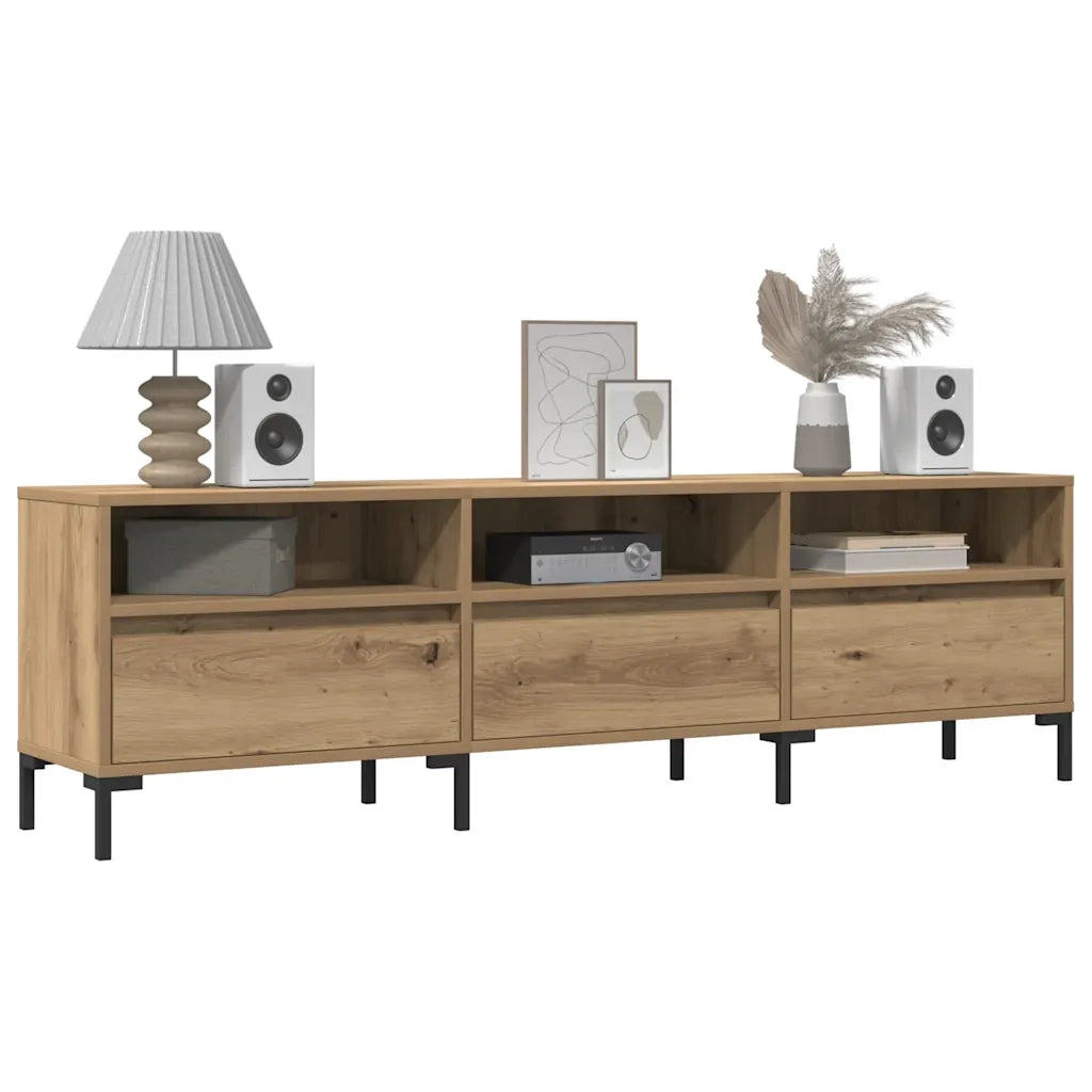 Mobile Porta TV-Mobile per TV-Credenza TV Rovere Artigianale 150x30x44,5 cm Multistrato 662448