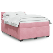 Giroletto a Molle con Materasso Rosa Scuro 140x200cm in Velluto