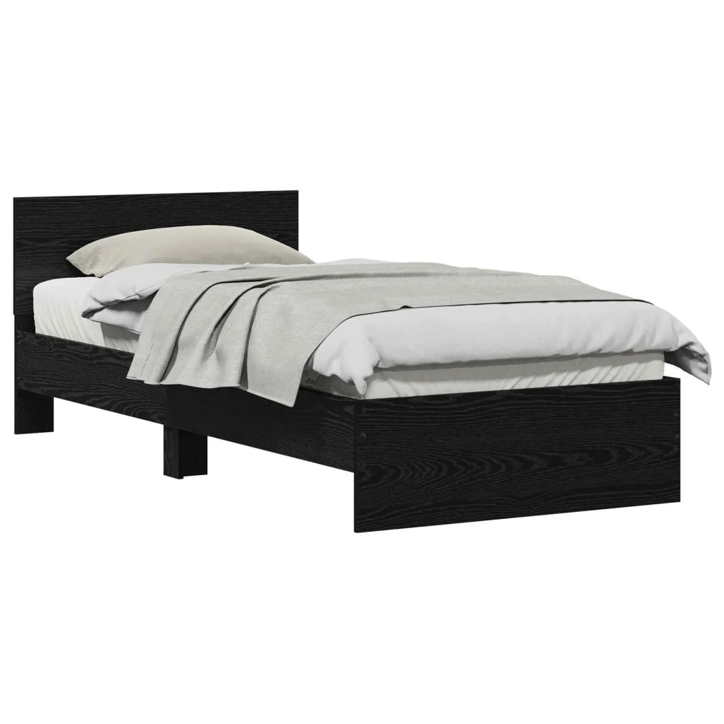 Struttura del letto Montaggio a parete Rovere Nero 75 x 190 cm 871662