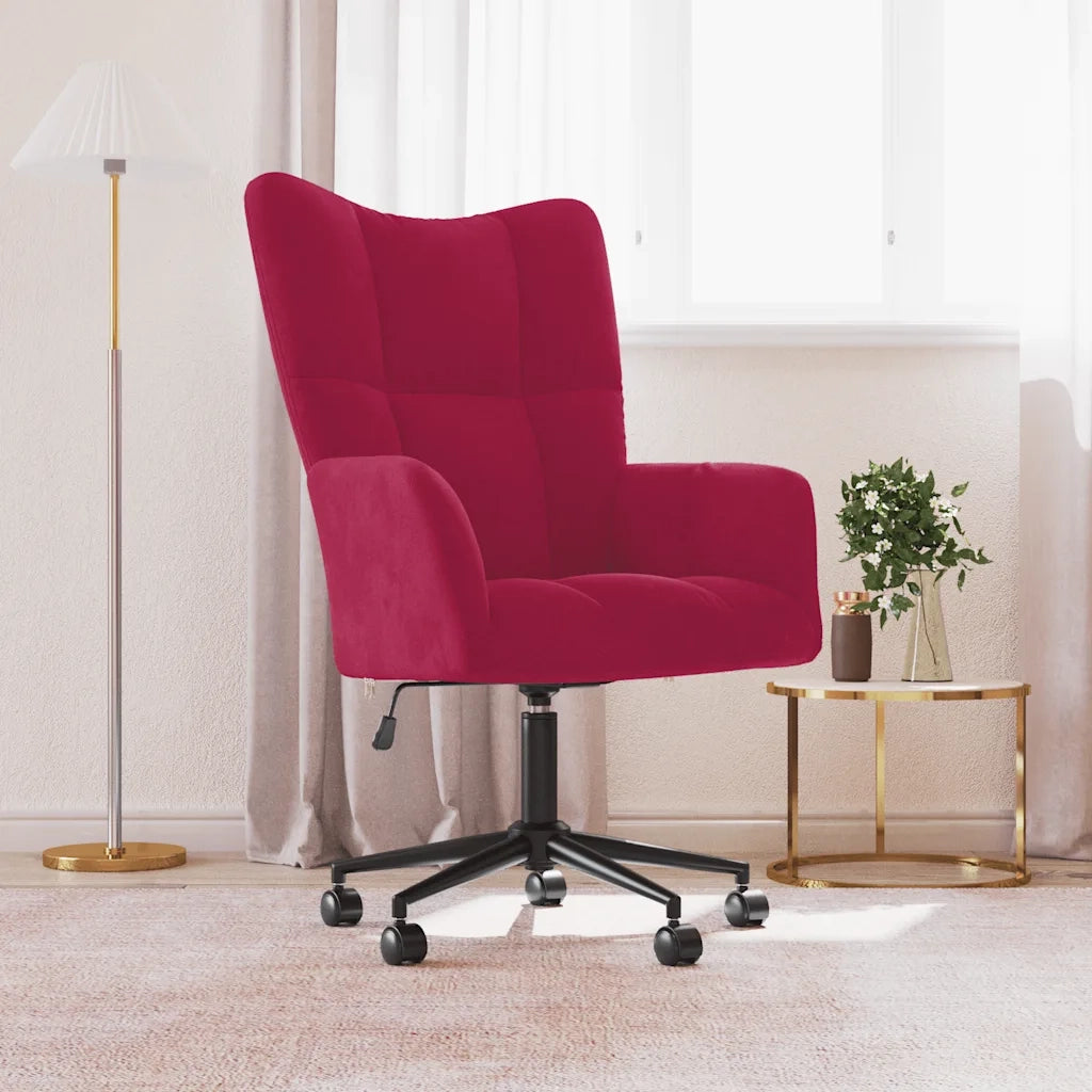 Poltrona | Sedia Relax Rosso Vino in Velluto
