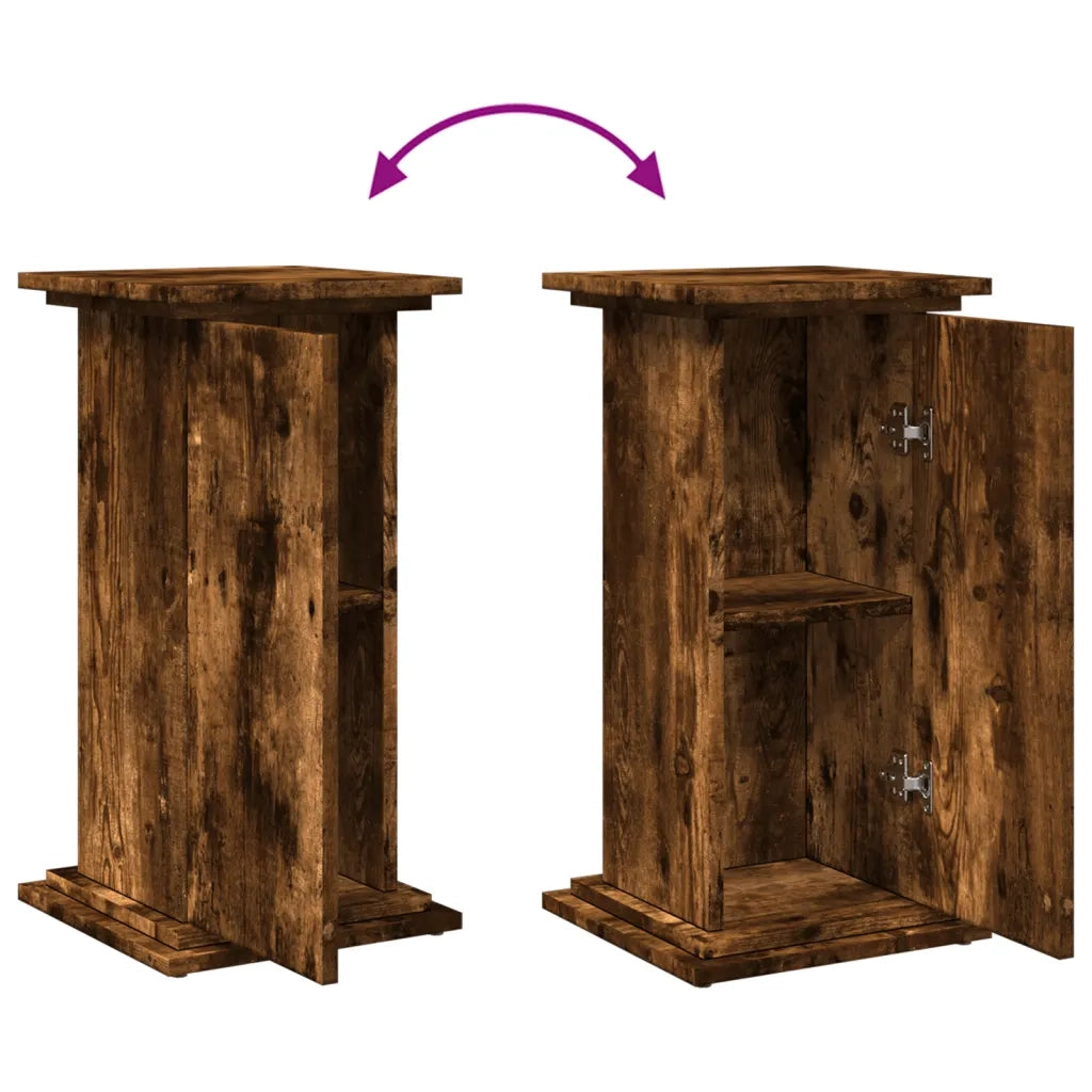 Espositore con Portaoggetti Rovere Fumo 31x30x60cm Truciolato 854620