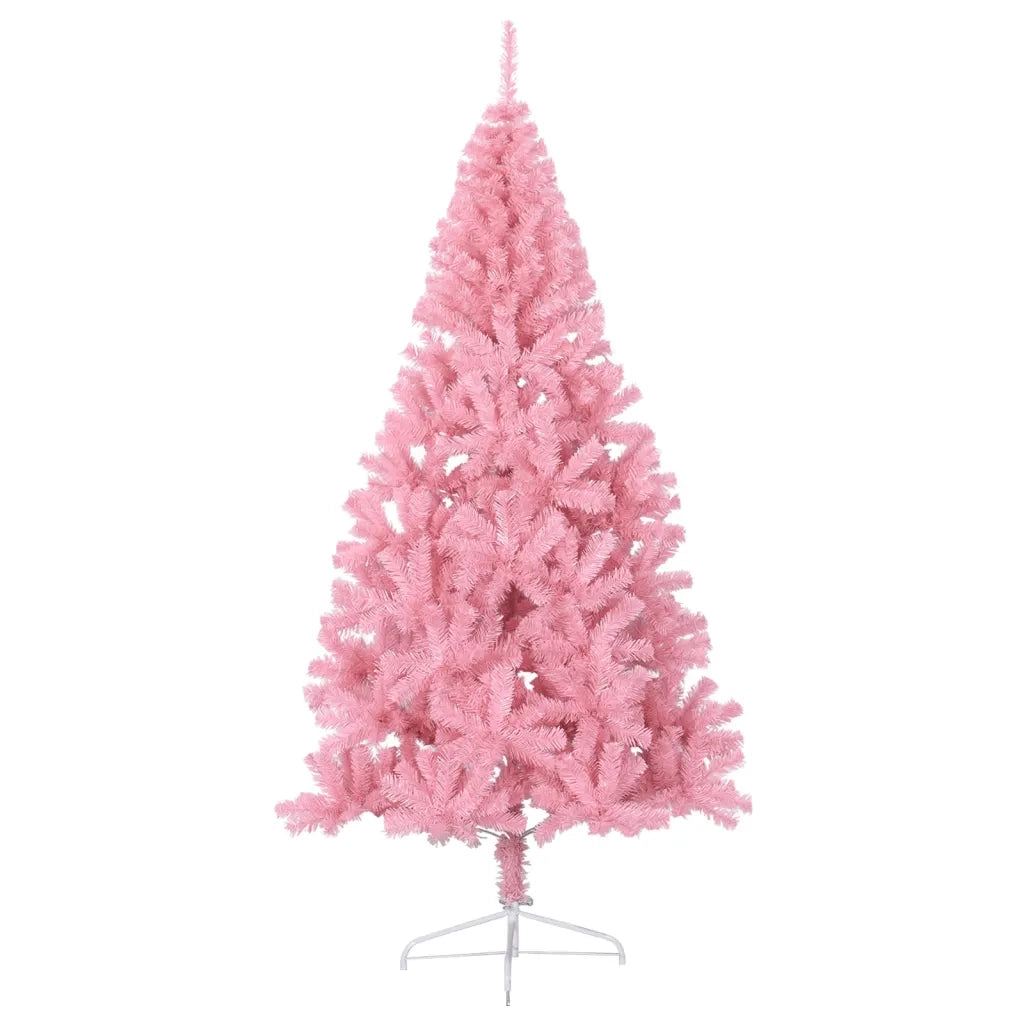 Albero di Natale Artificiale a MetÃ  con Supporto Rosa 210cm PVC