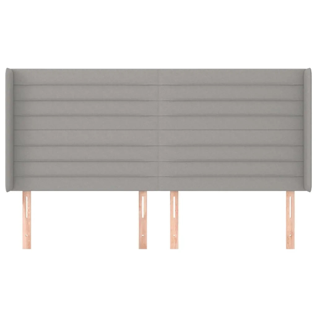 Testiera ad Orecchio-Testata con Orecchie Grigio Chiaro 163x16x118/128 cm in Tessuto 323983