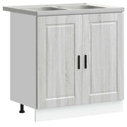 Mobiletto per Lavabo | Armadio Lavabo Porto 2 pz Grigio Legno multistrato