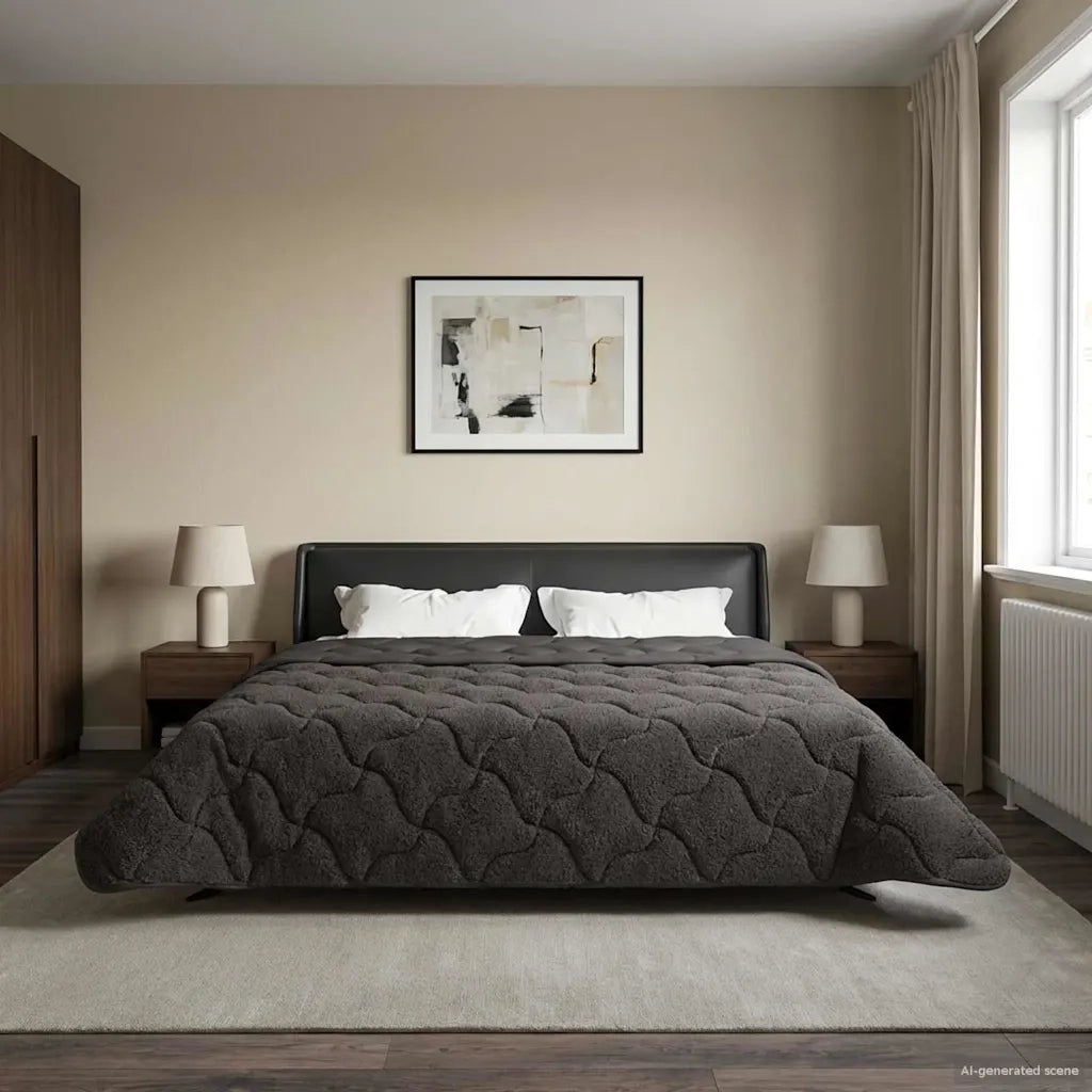 Piumone Completo Annuale Trapuntato Antracite 220 x 240 cm