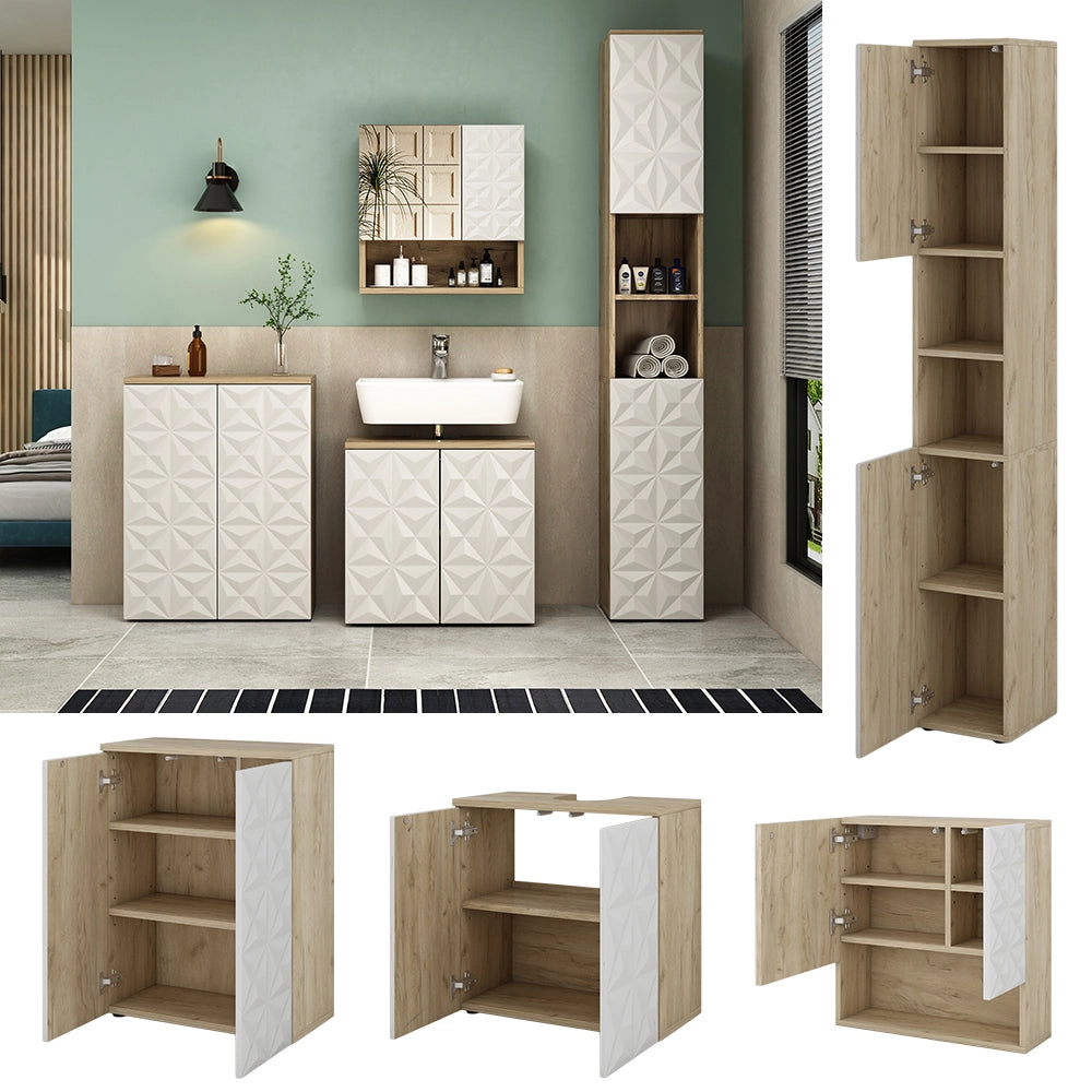 Vicco Set di mobili da bagno Bianco 4 parti