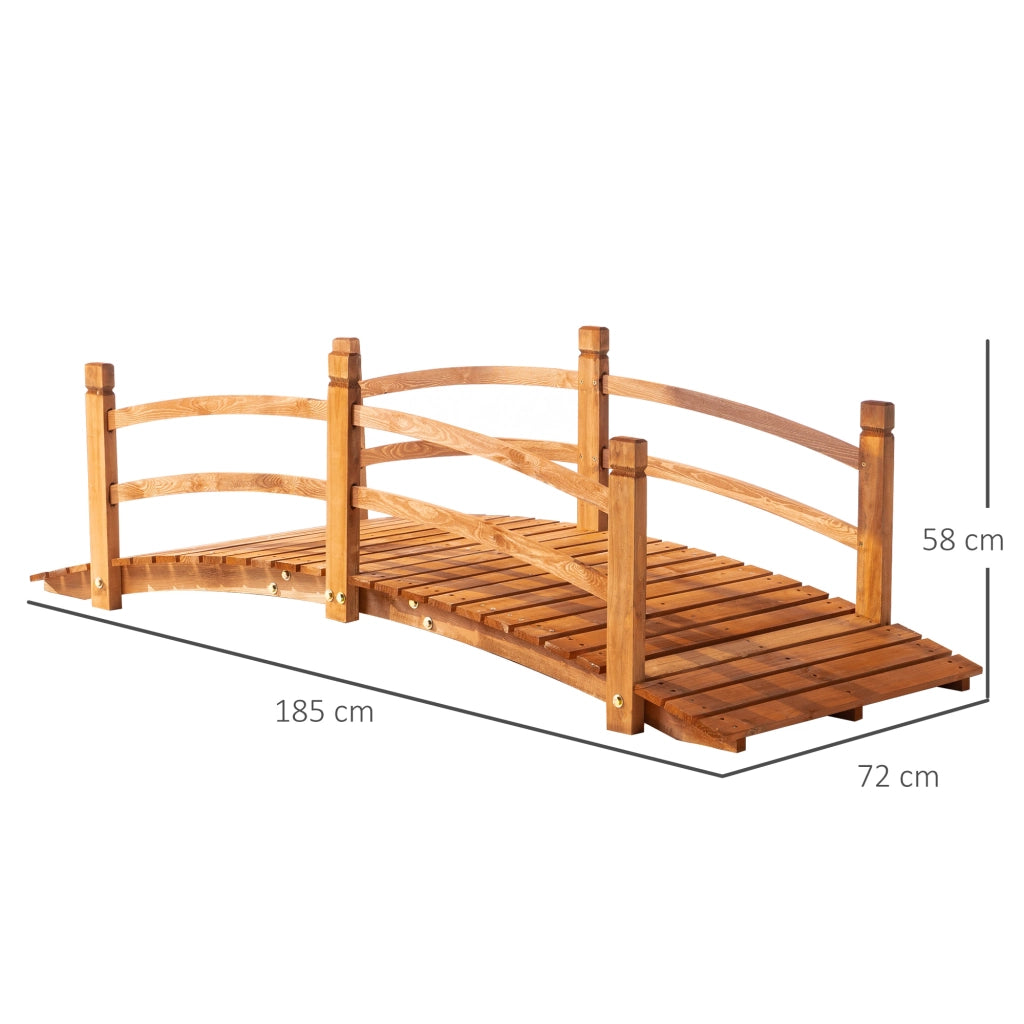 Ponticello da Giardino in Legno Massello ¨C zephmum ¨C 185 cm, Arancione, con Gelander