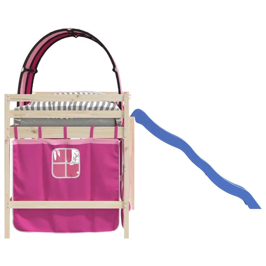 Tende per Letto a Soppalco con Tunnel Rosa in Poliestere 835918