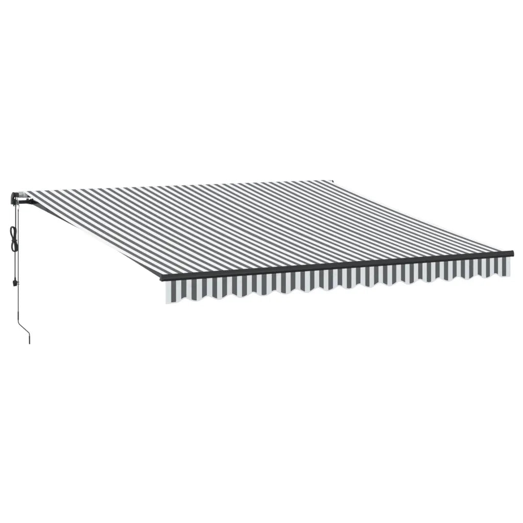 Tenda Retrattile Automatica LED Antracite e Bianco 400x350 cm 3215811