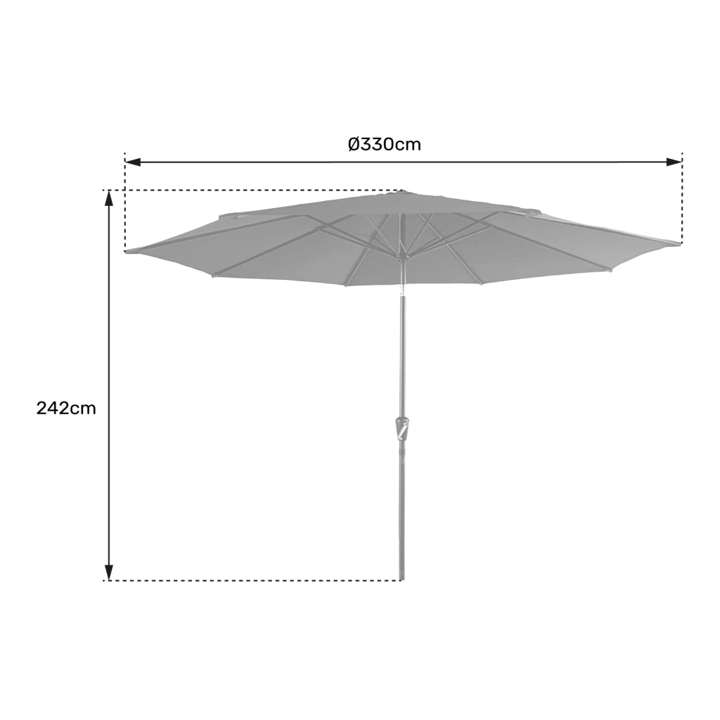 HAPUNAOmbrellone rotondo diritto diametro 3,30 m rosso