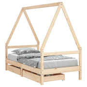 Giroletto per Bambini | Letto Infantile | Lettino con Cassetti 80x160cm Legno Massello Pino