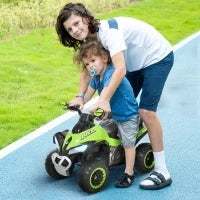 Quad per Bambini 18-36 Mesi a Spinta Manuale con Suoi Integrati, in PP e Metallo, 44x67.5x38 cm, Verde
