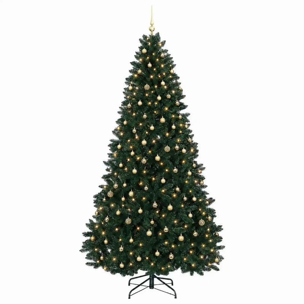 Albero di Natale artificiale verde scuro con palline 270 cm 3467343