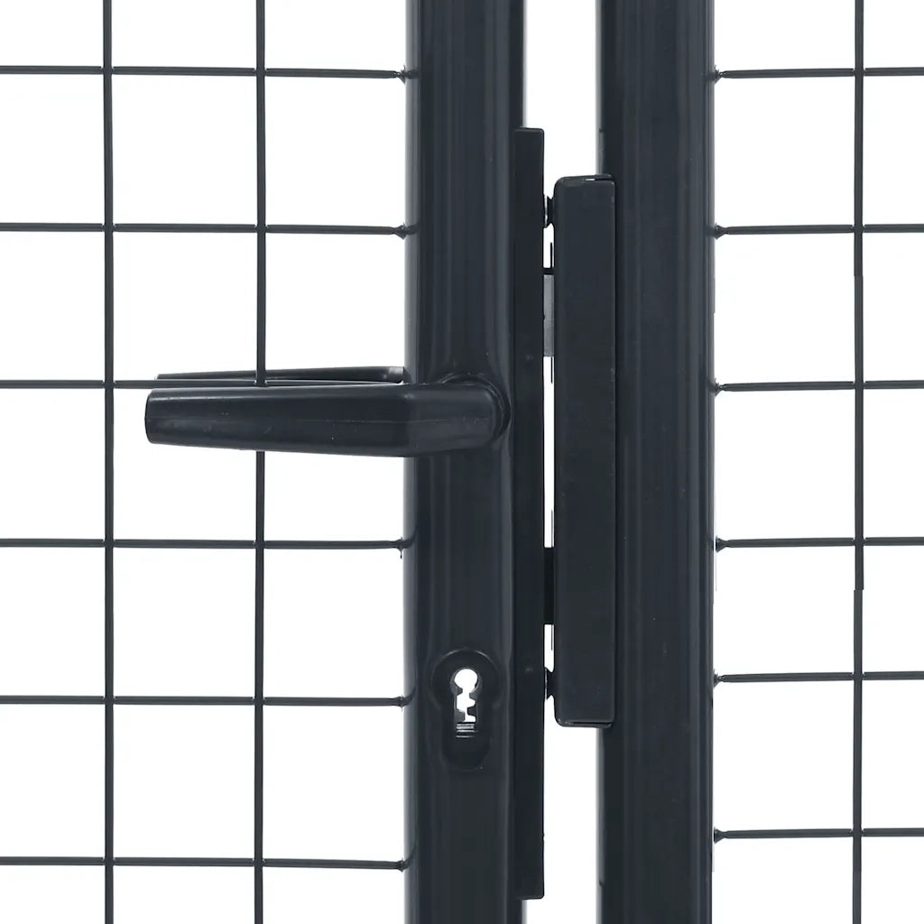 Cancello da Giardino in Rete di Acciaio Zincato 400x100 cm Grigio 145777