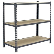 Scaffale in metallo Simon Rack senza viti colore grigio/legno 3 ripiani 1000x1100x500 mm Made in Spain
