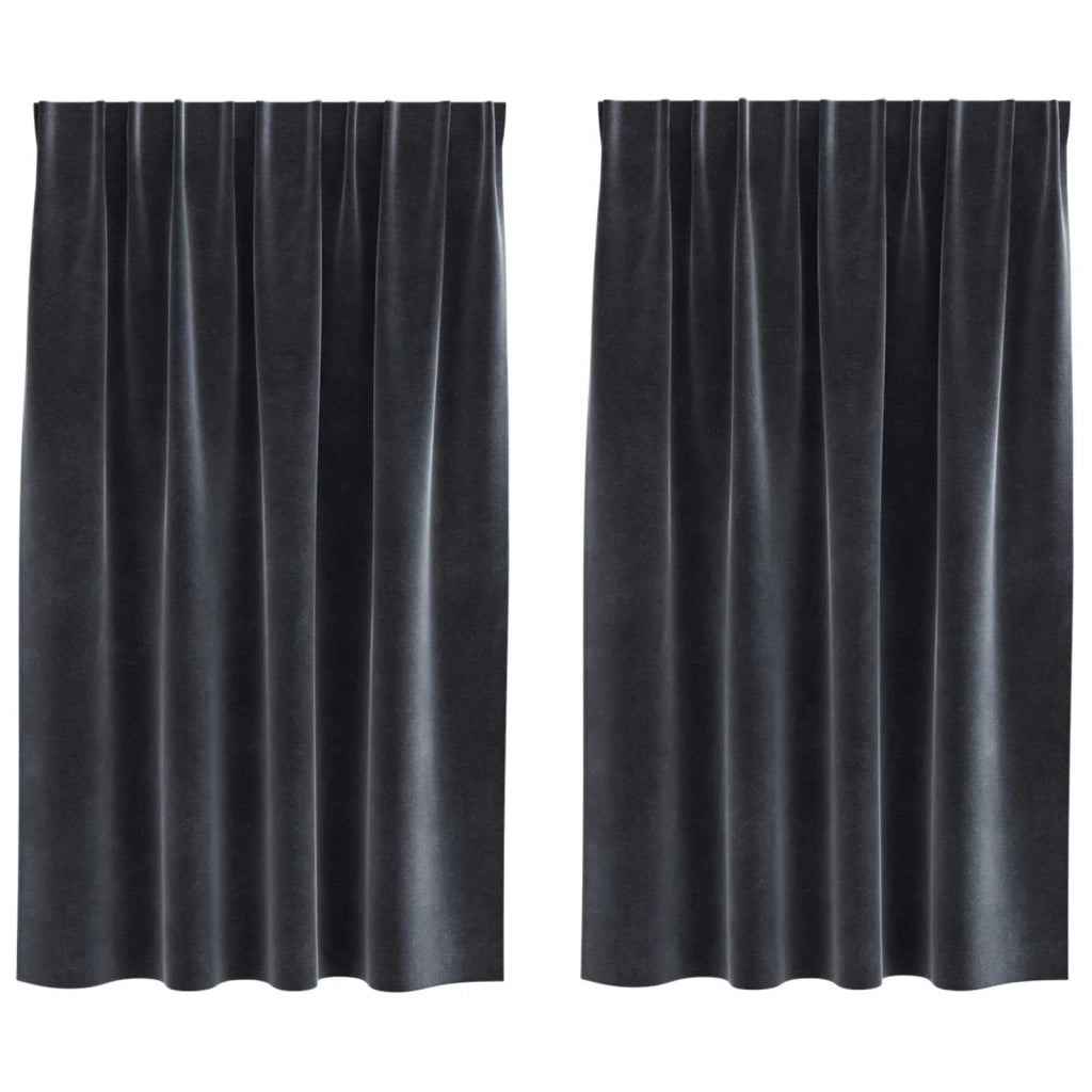 Tende oscuranti 2 pcs Grigio scuro 140 x 140 cm Velluto 4107228