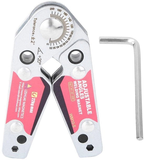 Verstelbare Lasbeugel 20-200° - Magnetico - Massima Forza di Attrazione 22 kg - Dimensioni 110 x 63 x 14 mm - Adatto per Industria Edile - Lasmagneetto